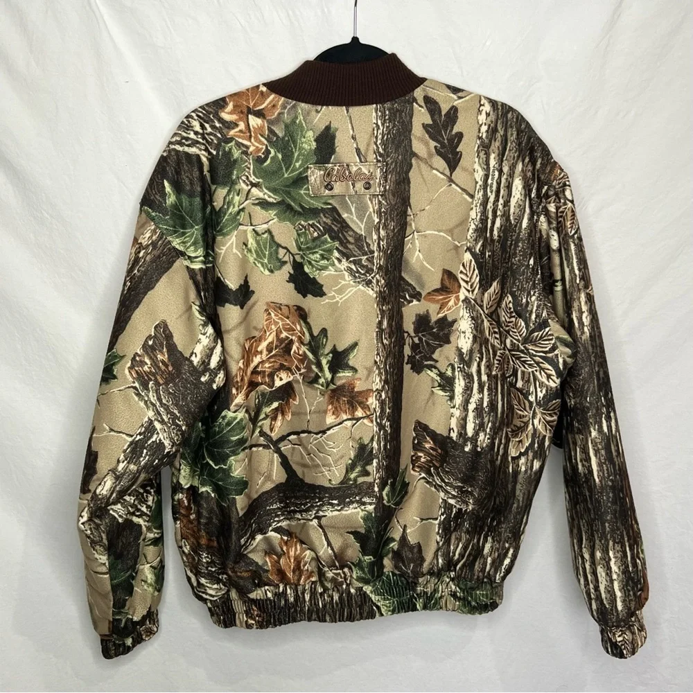 Cabelas Camo Bomber Jacket Men’s Sz XL Quilt Lined Thinsulate Camouflage Hunting